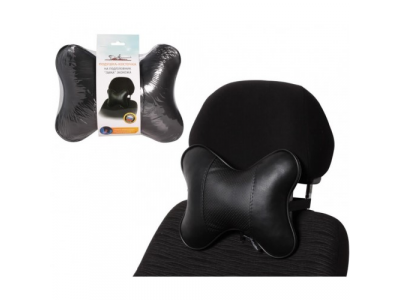 Подушка-косточка на подгол. "Лима", экокожа, 1 шт., черная