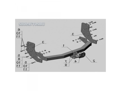 Фаркоп на Nissan Pathfinder R50 SUV 1996-2004гг.