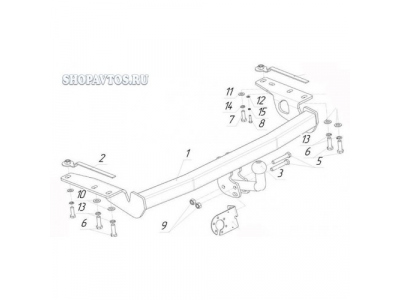 Фаркоп на Toyota Corolla хэтчбек 2002-2007гг.