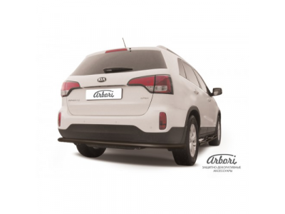 Защита заднего бампера Arbori d57 черная KIA SORENTO 2013-2014