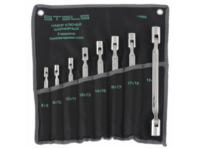 Набор ключей шарнирных CrV 8штук STELS