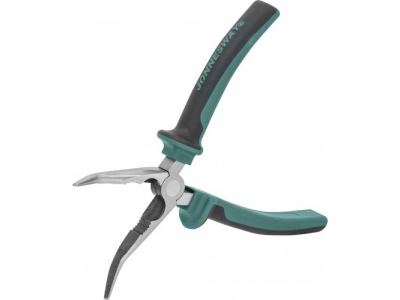 Длинногубцы изогнутые с двухкомпонентными рукоятками 8", P1218 JONNESWAY
