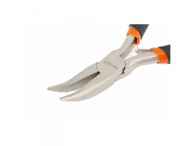 Длинногубцы Mini, 130 мм, никелированные, изогнутые, авторазжим// SPARTA