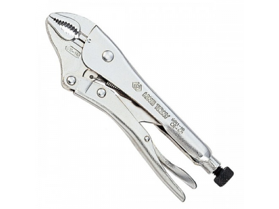 Зажим с фиксатором 180 мм, с закругленными губками, KING TONY