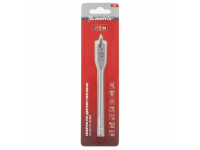 Сверло по дереву перовое, 12 мм 6-гранный хвостовик MATRIX