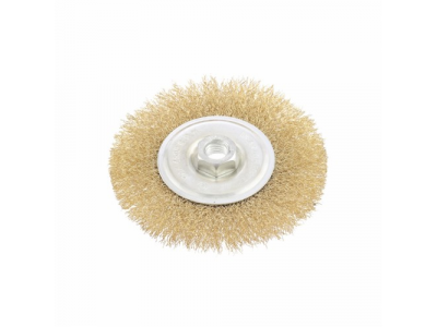 Щетка для УШМ, 125 мм, М14, плоская, латунированная витая проволока// MATRIX