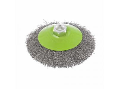 Щетка для УШМ, 125 мм, М14, "тарелка", витая проволока СИБРТЕХ