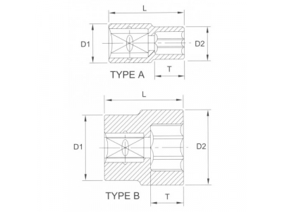 Головка торцевая 6гр. 3/8" 15мм