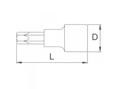 Головка торцевая с вставкой torx 1/4" T15