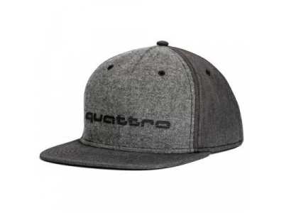 Бейсболка пилота Audi Quattro Unisex Cap, Flat Brim, Grey