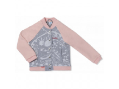 Детская куртка-бомбер Toyota Girls Bomber, Grey - Pink, артикул TMDR12G128