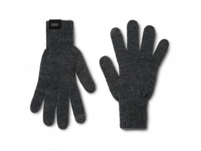 Вязаные перчатки для сенсорных экранов Audi Knitted Gloves, Grey